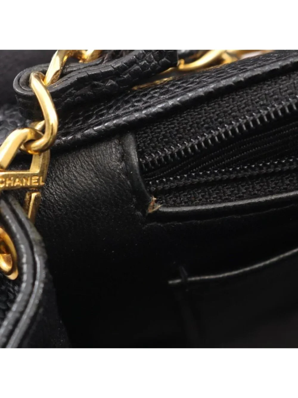 Chanel Shoulder Bag Quilted Diana Flap Black Caviar Leather Chain